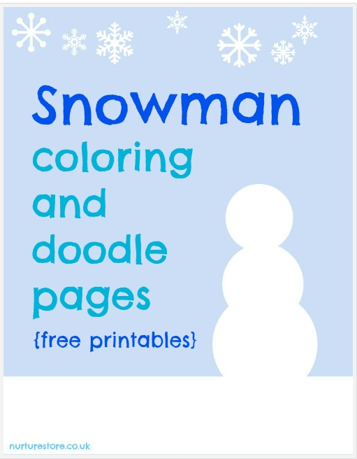 Print a snowman coloring page or 2 and design your own snowmen