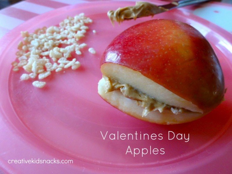 Valentines Day Apples - Sweet, healthy afternoon snack for Valentines Day